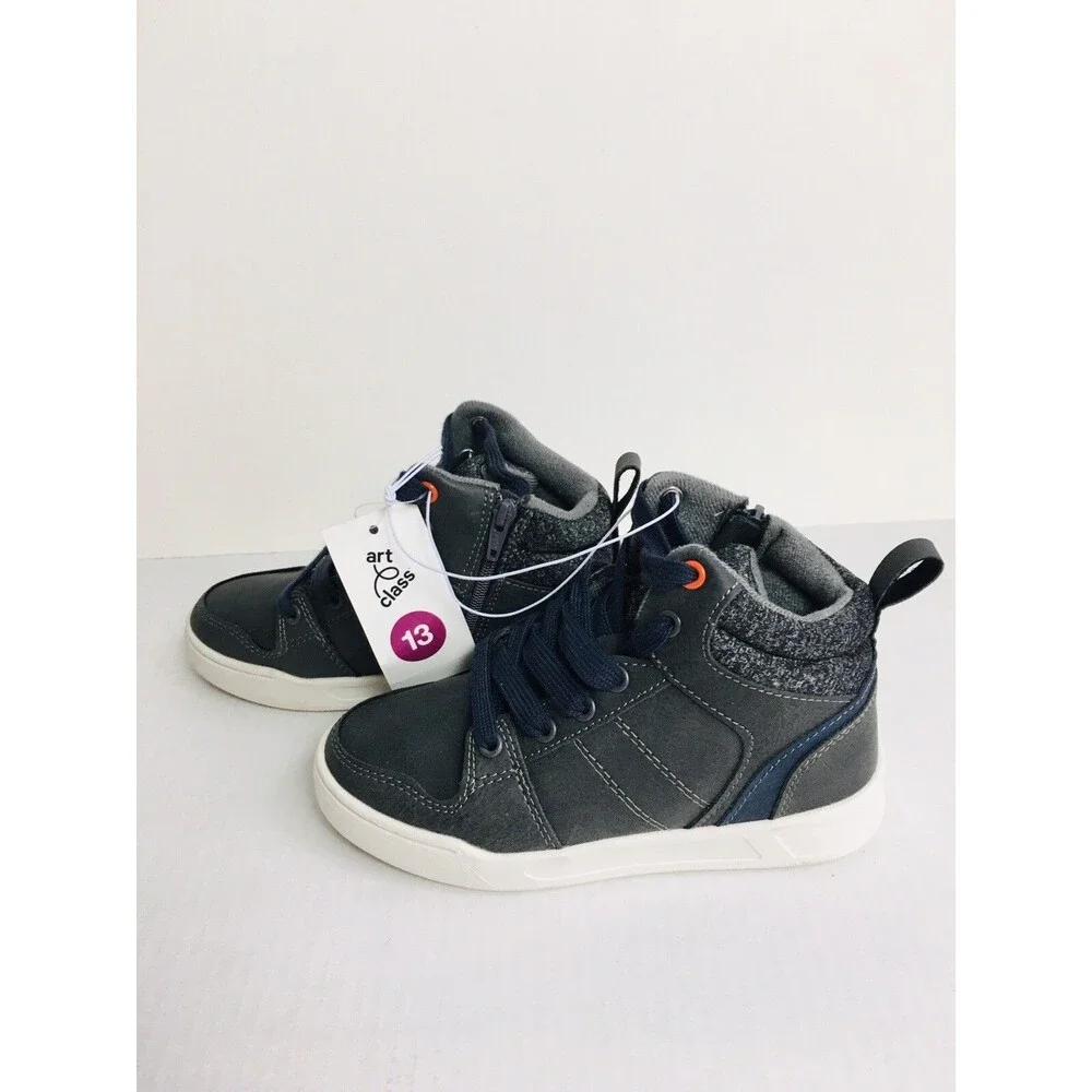 Art Class Boys Shoes Size 13 Gray Kids Booties Kellen High Top Lace Up Sneakers